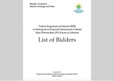 list of bidders 180 solar