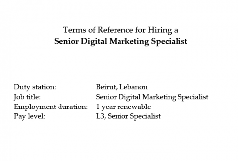 ToR - Senior Digital Marketing Specialist